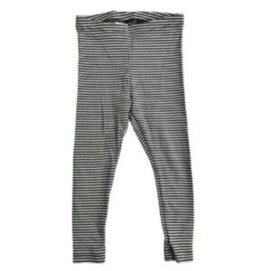 Tea Collection | Dark Gray & White Striped Leggings Size 12-18 Months
